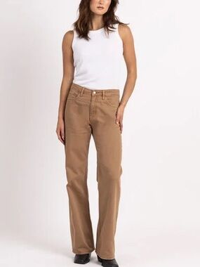 VERVET High Rise Wide Leg Tan Denim